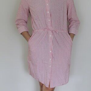 Tommy Hilfiger Long Sleeve Shirt Dress Red Sz 10
